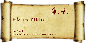 Héra Albin névjegykártya